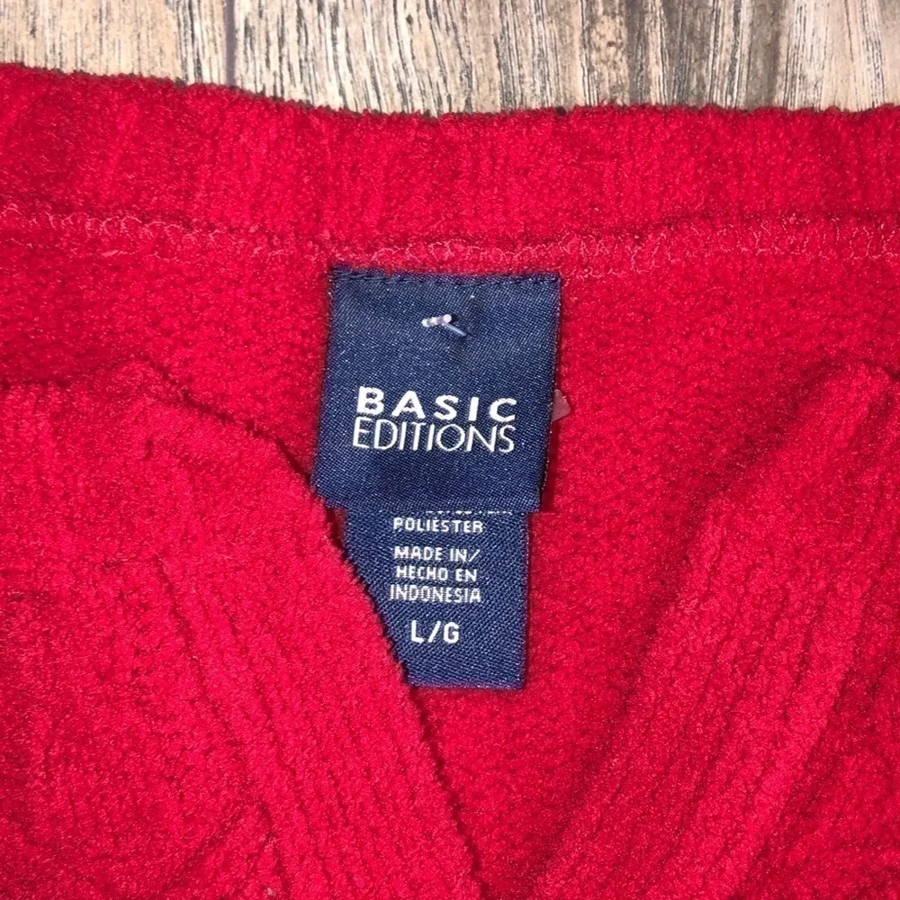Basic Editions Red Cozy Cable Knit Chunky Oversized Sweater Size Large - Picture 3 of 8
